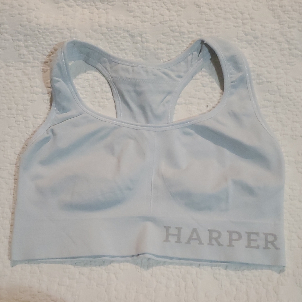 HARPER WILDE THE MOVE SPORTS BRA IN LIGHT BLUE. /SIZE: EXTRA LARGE